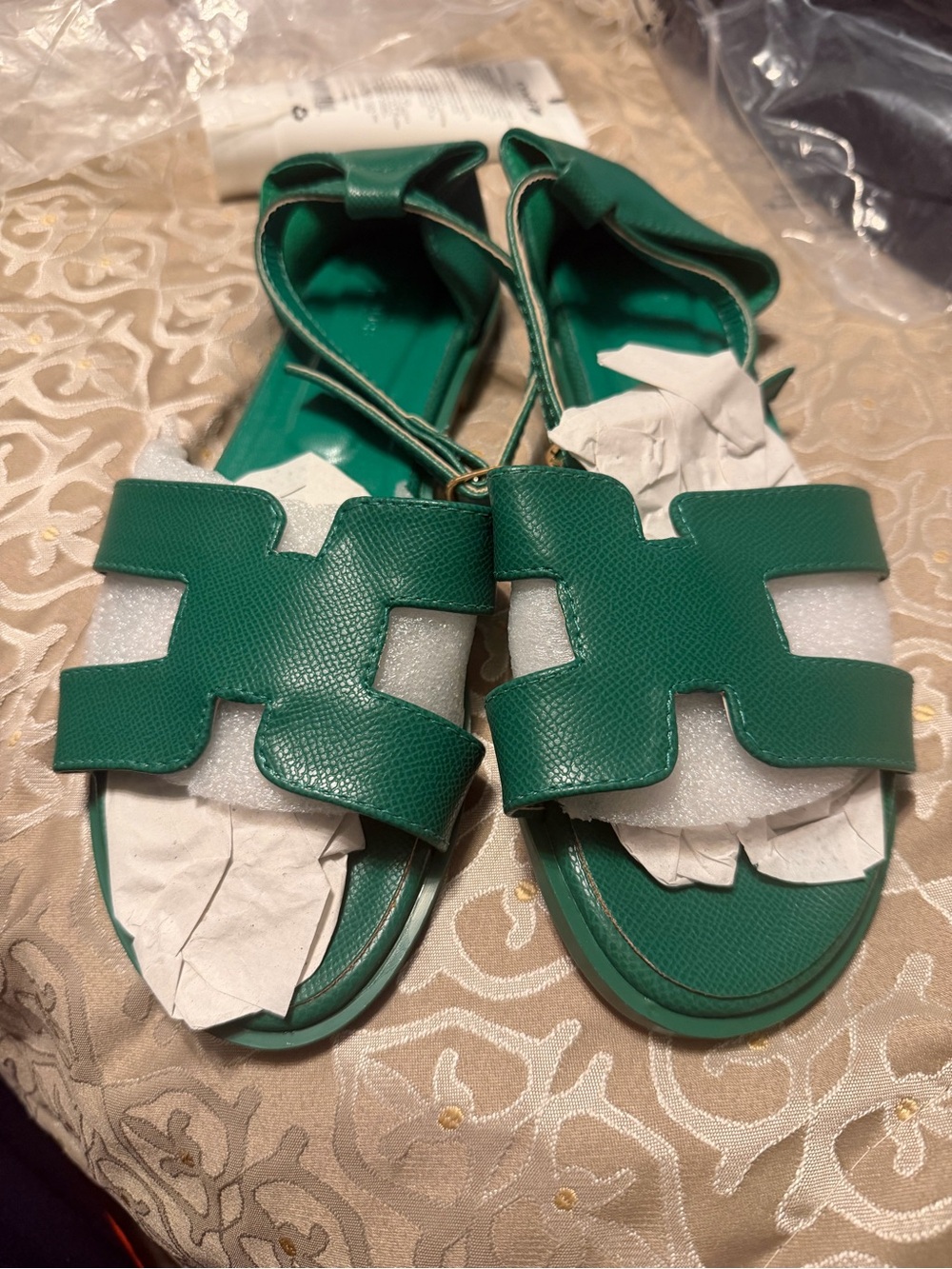 Green Slingback Sandals